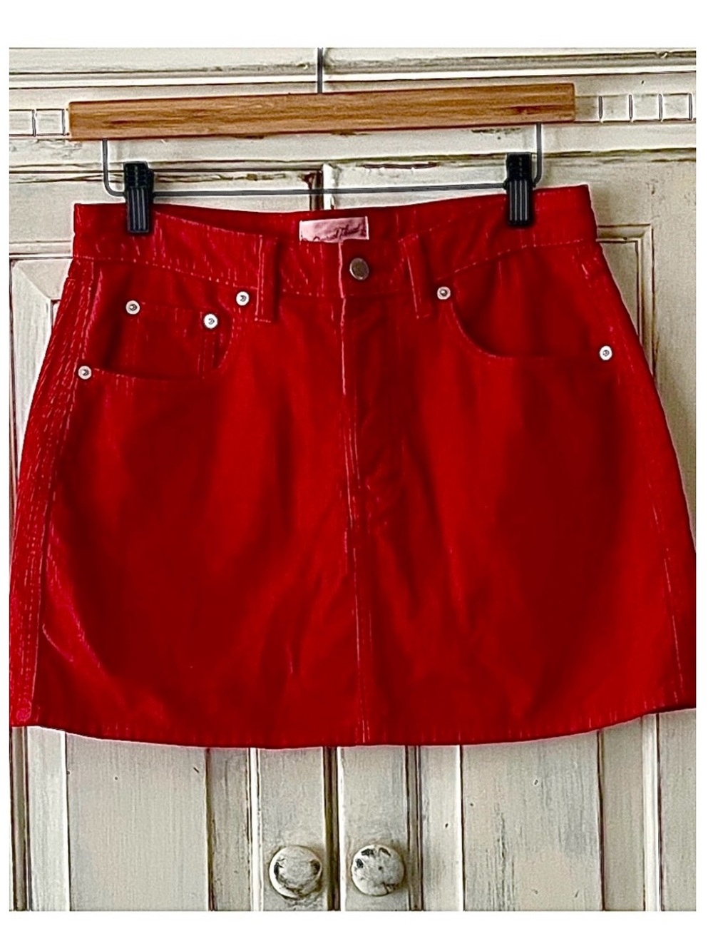 NWT UNIVERSAL THREAD Corduroy Mini Skirt in Red Sz 4